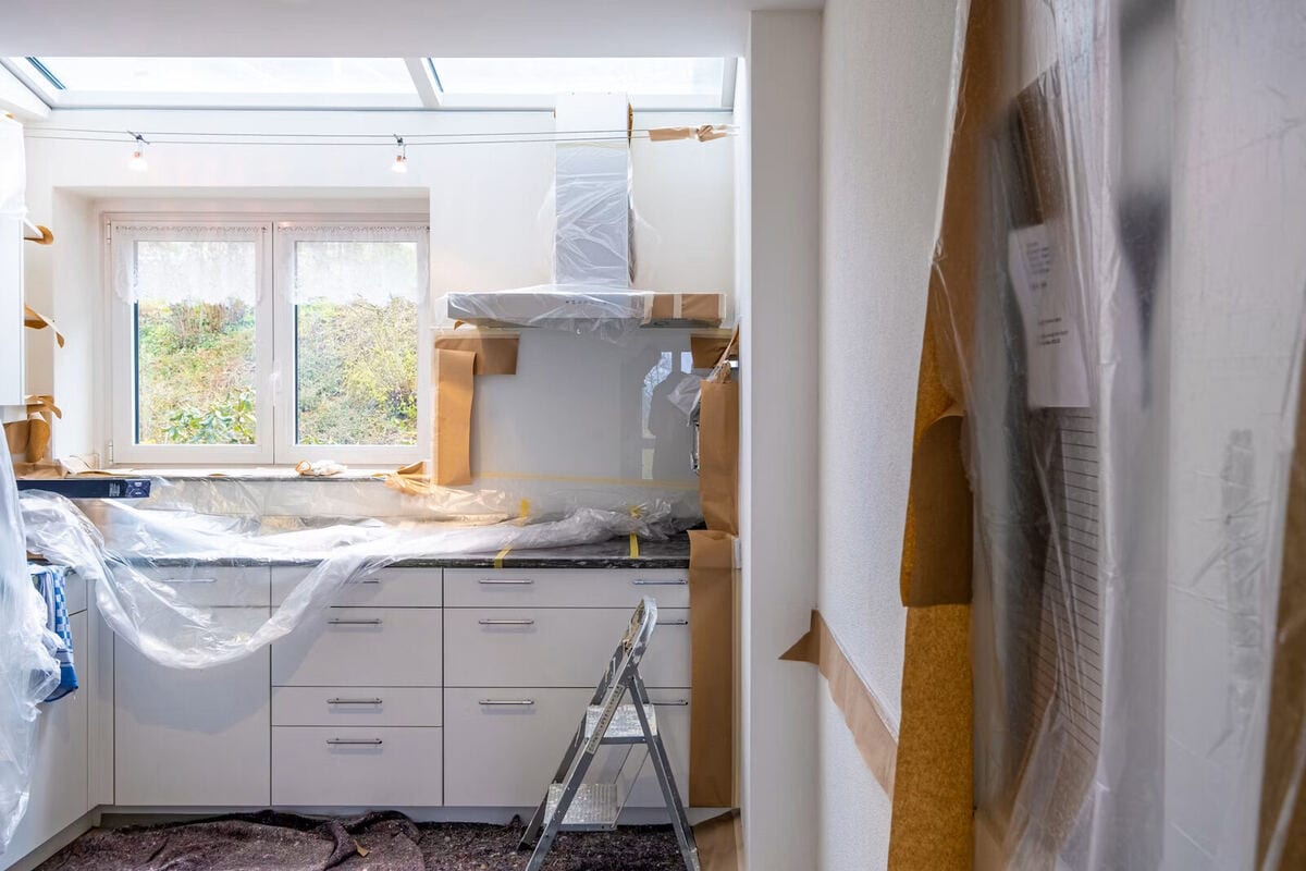 House renovation under construction