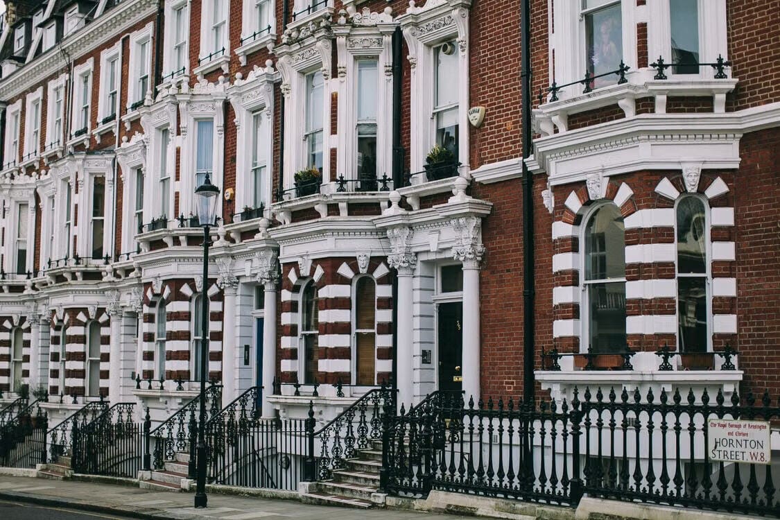 London terraced houses street