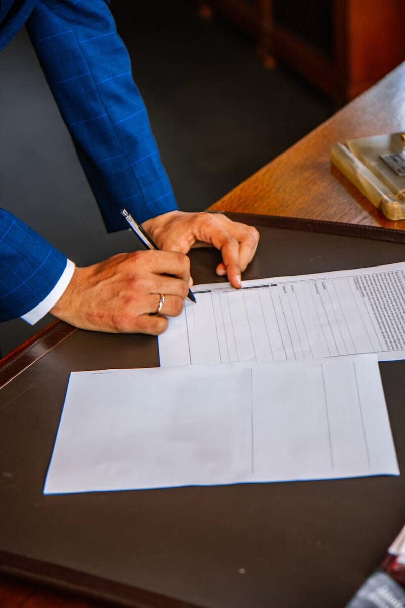 Solicitor preparing legal notice documents