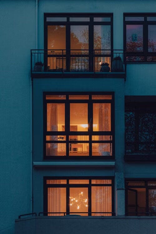 City centre apartment at night