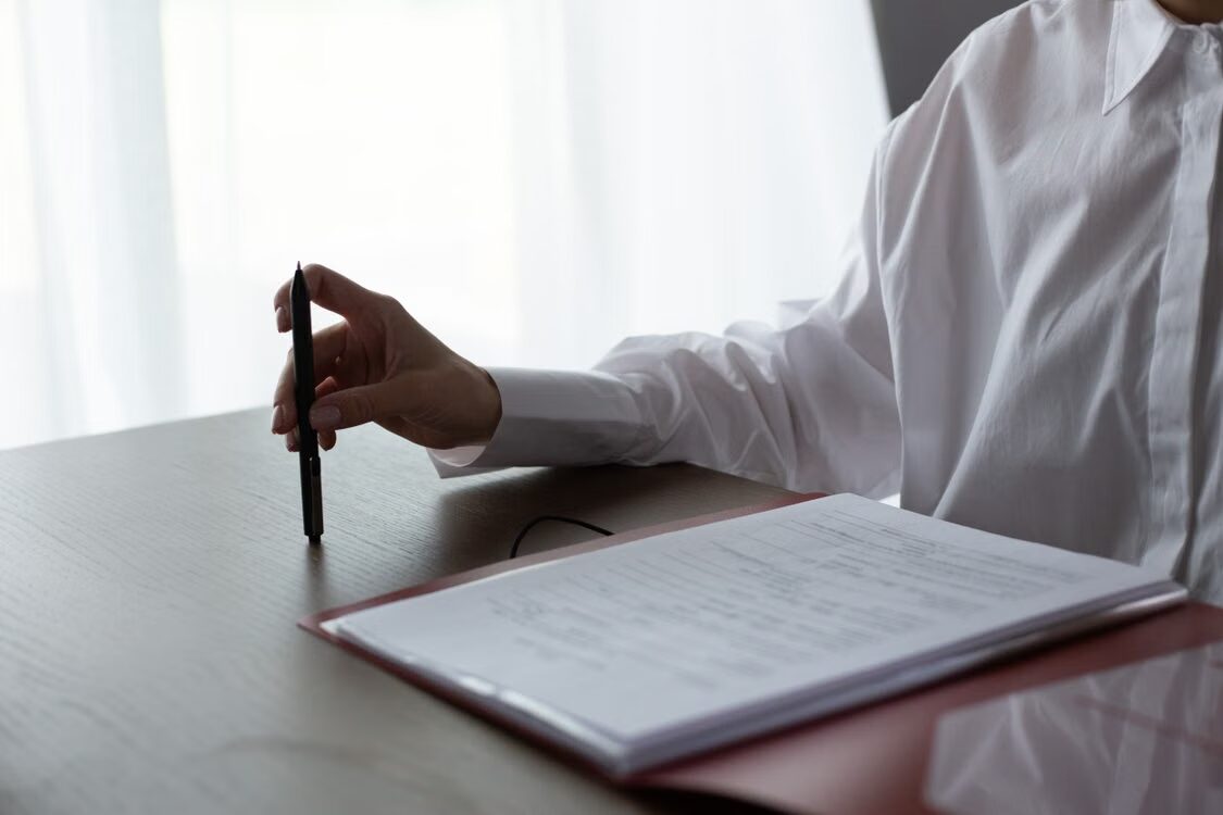Solicitor reviewing a property option agreement